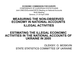 ECONOMIC COMMISSION FOR EUROPE CONFERENCE OF EUROPEAN STATISTICIANS Ninth Meeting