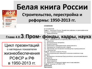 Перспективы ПРОМЫШЛЕННОСТИ россиян 1950-2013