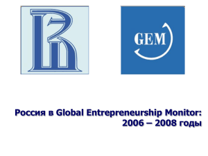 Россия в Global Entrepreneurship Monitor