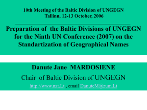 (a) United Nations Group of Experts on Geographical Names