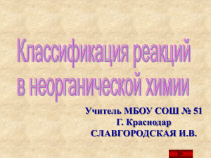 Классификация химических реакций