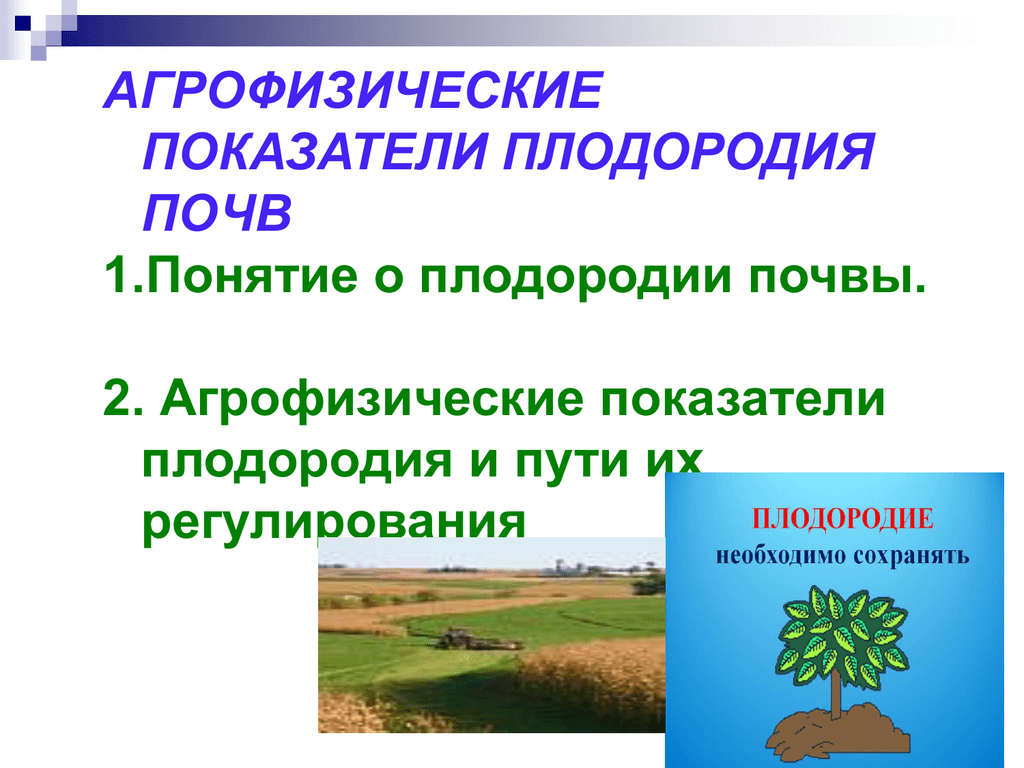 Показатели почвенного плодородия