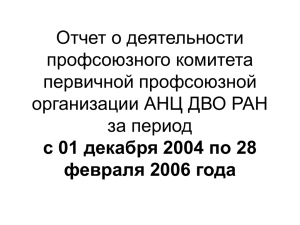 Отчет за 2004 — 2006 года