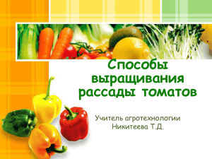 Проект "Выращивание томатов"