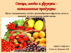 Овощи, ягоды и фрукты-витаминные продукты