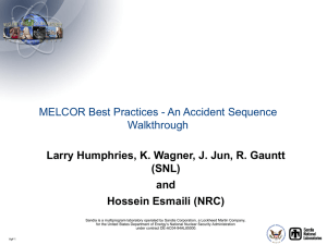 MELCOR Best Practices - An Accident Sequence Walkthrough L
