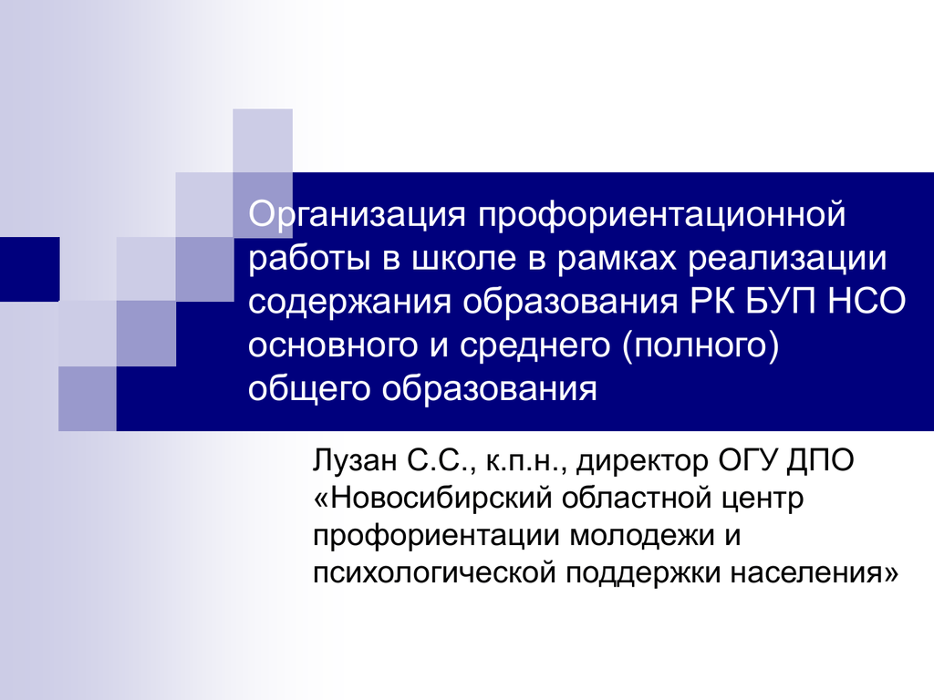 Организация профессиональной ориентации