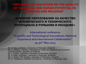 “INFLUENCE OF EDUCATION ON THE QUALITY OF TECHNICAL