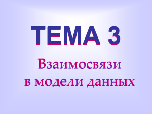 ТЕМА 3 Взаимосвязи в модели данных