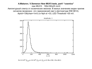 New MUV3. Амплитудный спектр от космических мюонов