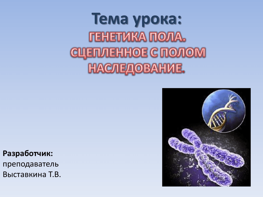 Презентация на тему генетика пола сцепленное с полом наследование 9 класс