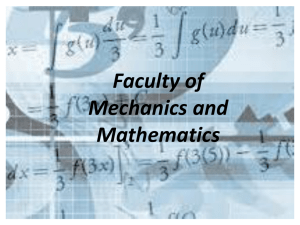 Faculty of Mechanics and Mathematics