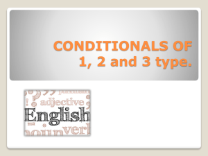 conditional sentences 1 2 and 3 type.