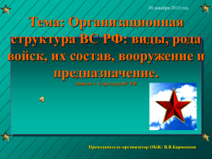 Тема: «Организационная структура ВС РФ