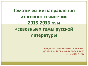 Тематические направления итогового сочинения 2015-2016 гг. и литературы