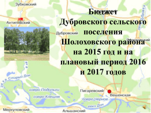 Бюджет Дубровского сельского поселения на 2015