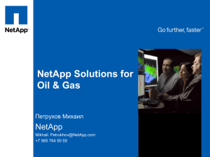 NetApp Solutions for Oil &amp; Gas NetApp Петрухов Михаил