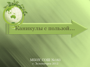 Презентация Зеленогорск (МБОУ «СОШ № 163
