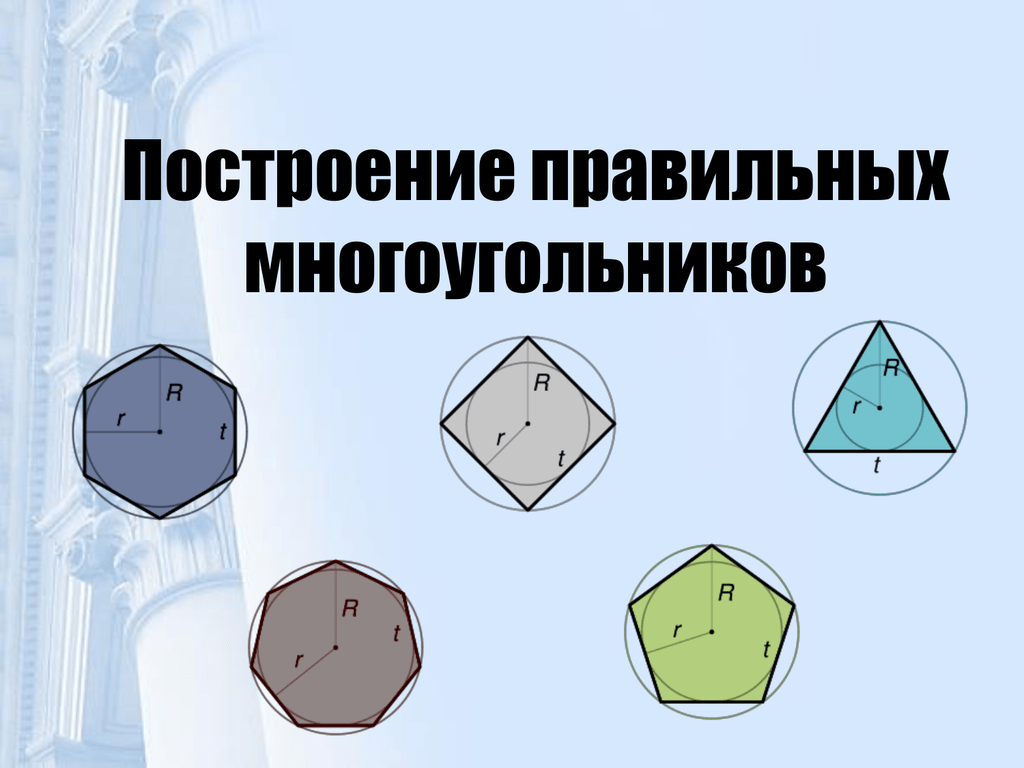 Геометрия 9 класс правильный многоугольник презентация. Построение правильных многоугольников. Построить правильные многоугольники. Как строить правильные многоугольники. Правильный многоугольник начертить.