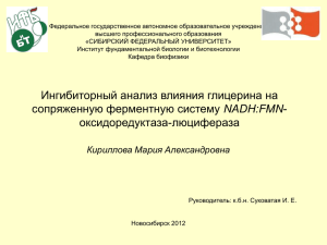 NADH:FMN - Институт фундаментальной биологии и