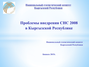 Проблемы внедрения СНС 2008 в Кыргызской Республике