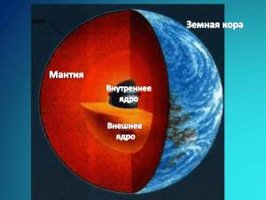 Внешнее ядро Внутреннее ядро Мантия Земная кора