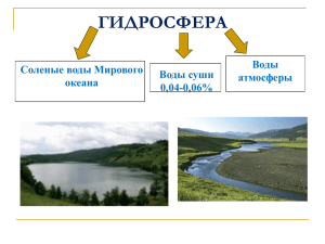 ГИДРОСФЕРА Воды Соленые воды Мирового Воды суши