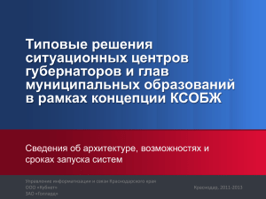 Типовые решение ситуационных центров глав субъектов