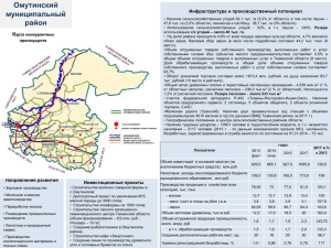Омутинский муниципальный район Инфраструктура и производственный потенциал