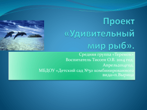 Проект -Удивительный мир рыб. апрель 2014 год