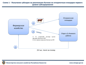 Схема 1 - Получение субсидии на реализацию бычков на откормочные... уровня субсидирования