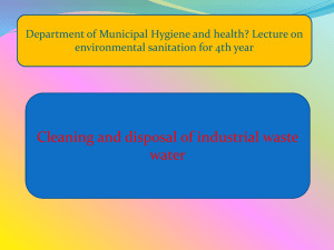 Cleaning and disposal of industrial waste water environmental sanitation for 4th year
