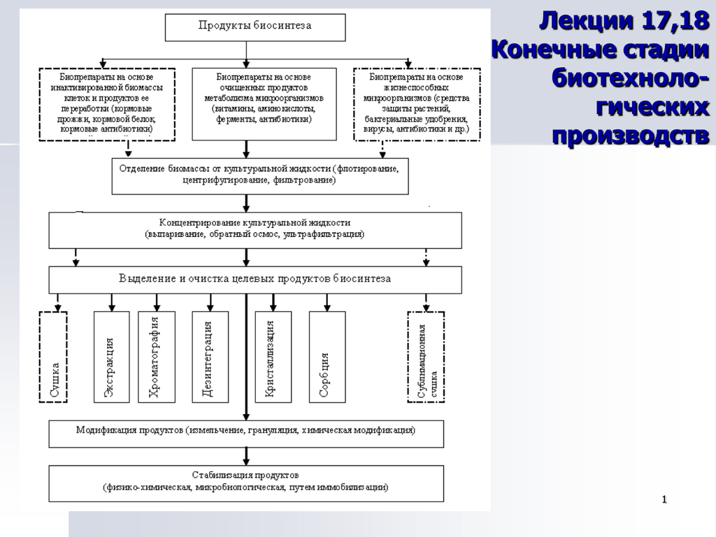 Общая схема биотехнологического производства