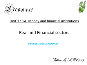 Economics Real and Financial sectors Viktor Ni, NIS 2013