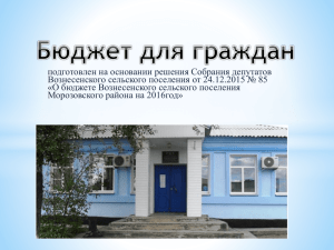 Бюджет для граждан - Официальный сайт Вознесенского