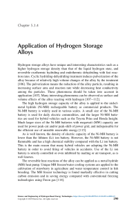 Application of Hydrogen Storage Alloys