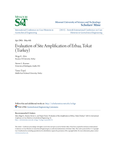 Evaluation of Site Amplification of Erbaa Tokat (Turkey)