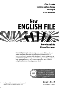 New English File - Pre-Intermediate Workbook