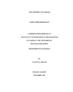 Lynette R. Melnar - Caddo Verb Morphology-Doctoral dissertation, University of Chicago (1998)