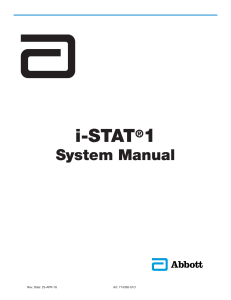 i-STAT 1 System Manual UK English 014331-01 53 A