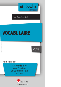 En poche   Vocabulaire 2016
