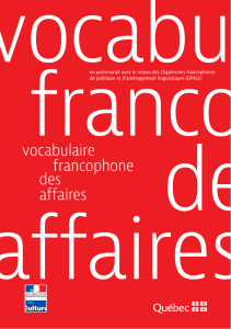 vocabulaire francophone affaires