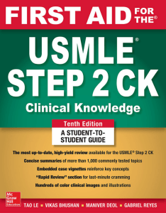 First Aid for the USMLE Step 2 CK 10th ed