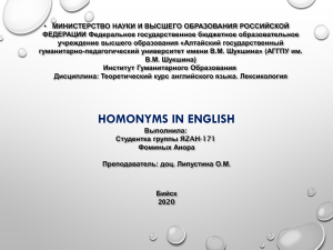Homonyms in English
