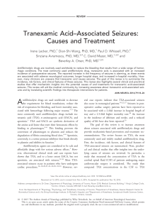 Tranexamic acid-associated seizures: Causes and treatment