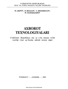 Axborot texnologiyalari (M.Aripov, B.Begalov va b.)