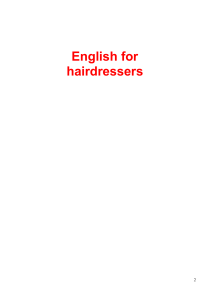English for hairdressers