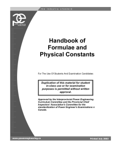 Handbook of Formulae & Constants