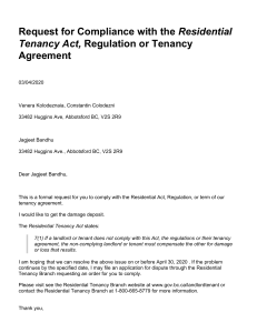 Tenansy Request 2020