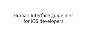 Human Interface guidelines for iOS developers 